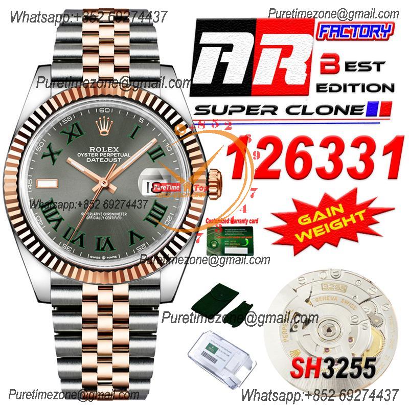 Datejust 126331 41 SH3235 Automatic Mens Watch Best Edition ARF RG Gray Dial 904L Jubilee Bracelet (Gain Weight）