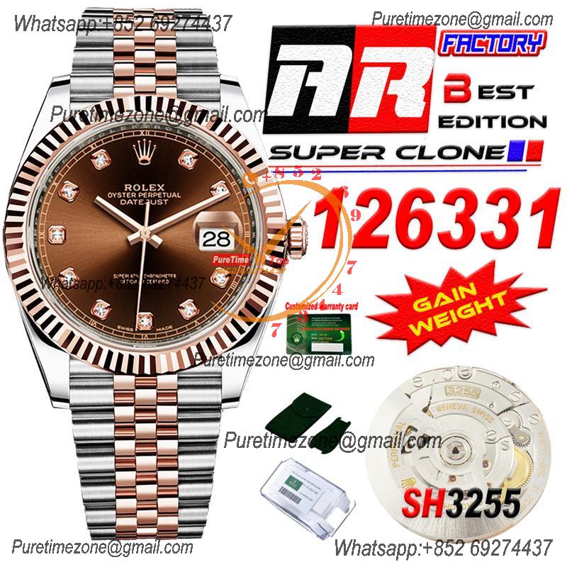 Datejust 126331 41 SH3235 Automatic Mens Watch Best Edition ARF RG Brown Dial 904L Jubilee Bracelet (Gain Weight）