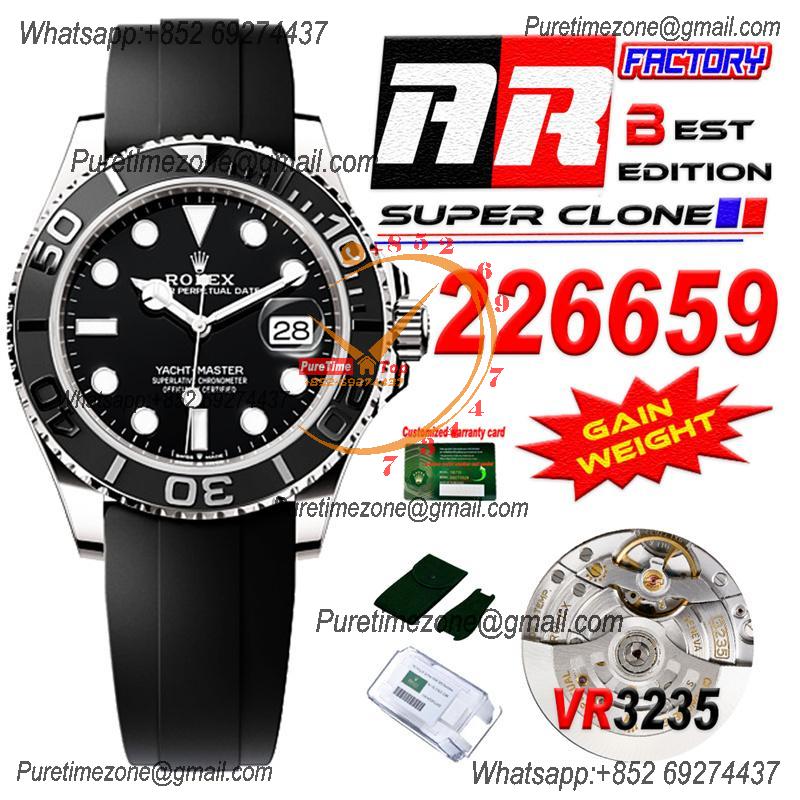 Yacht-Master 226659 VR3235 Automatic Mens Watch Best Edition ARF 42 SS Black Dial Oysterflex Strap CHS (Gain Weight)