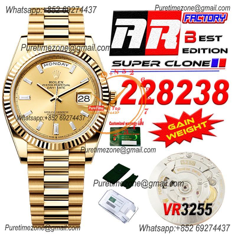 DayDate 40 228238 VR3255 Automatic Mens Watch Best Edition ARF YG Champagne Dial President Bracelet CHS (Gain Weight)