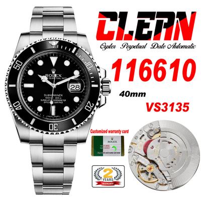 Submariner 116610LN VR3135 Automatic Mens Watch Be...