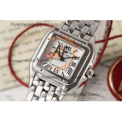 Panthère  Small Model WSPN0006 Ronda Quartz Womens Watch Best Edition AF 22 White Dial Stainless Steel Bracelet Ladies