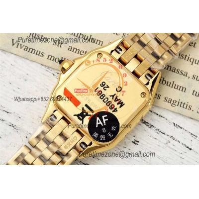 Panthère Small Model WGPN0038 Ronda Quartz Womens Watch Best Edition AF 22 YG White Dial Stainless Steel Bracelet Ladies