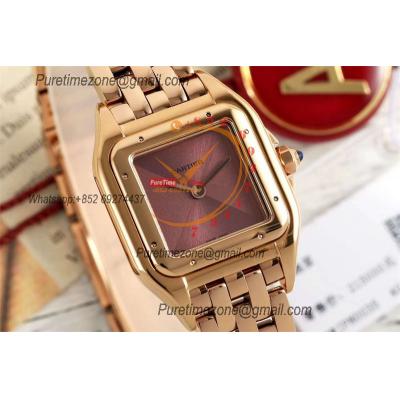 Panthère Small Model WJPN0035 Ronda Quartz Womens Watch Best Edition AF 22mm RG Brown Dial SS Bracelet Ladies