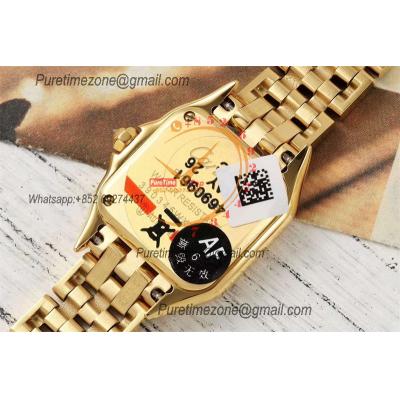 Panthère Small Model WJPN0035 Ronda Quartz Womens Watch Best Edition AF 22 YG Diamond Bezel Champagne Dial SS Bracelet