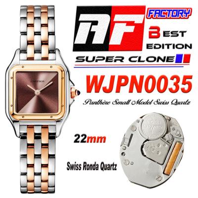 Panthère Small Model WJPN0035 Ronda Quartz Womens Watch Best Edition AF 22mm RG Brown Dial SS Bracelet Ladies