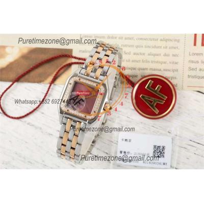 Panthère Small Model WJPN0035 Ronda Quartz Womens Watch Best Edition AF 22 Diamond Bezel RG Brown Dial SS Bracelet