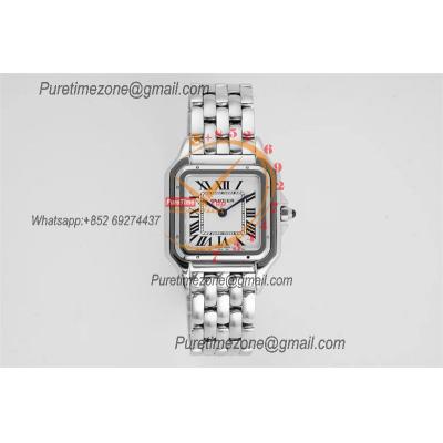 Panthère Medium Model WSPN0007 Ronda Quartz Womens Watch Best Edition AF 27mm White Dial SS Bracelet Ladies