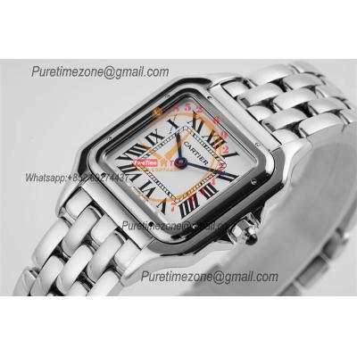 Panthère Medium Model WSPN0007 Ronda Quartz Womens Watch Best Edition AF 27mm White Dial SS Bracelet Ladies