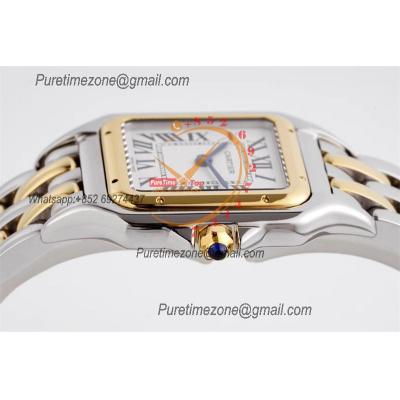 Panthère Medium Model W2PN0007 Ronda Quartz Womens Watch Best Edition AF 27mm YG White Dial SS Bracelet Ladies