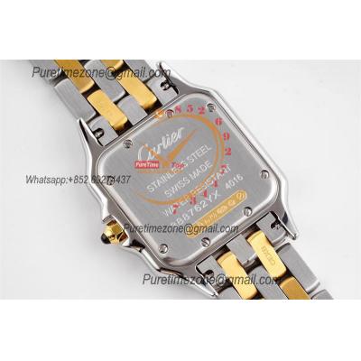 Panthère Medium Model W2PN0007 Ronda Quartz Womens Watch Best Edition AF 27mm YG White Dial SS Bracelet Ladies