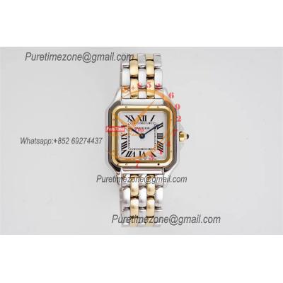 Panthère Medium Model W2PN0007 Ronda Quartz Womens Watch Best Edition AF 27mm YG White Dial SS Bracelet Ladies