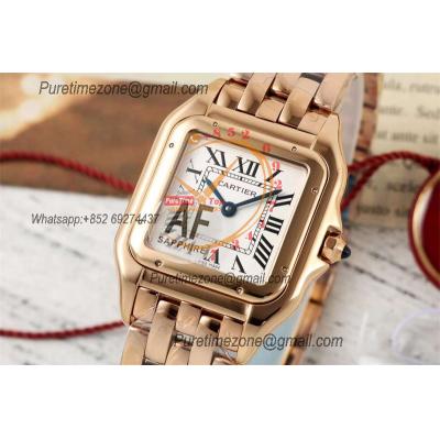 Panthère Medium Model WGPN0007 Ronda Quartz Womens Watch Best Edition AF 27mm RG White Dial SS Bracelet Ladies