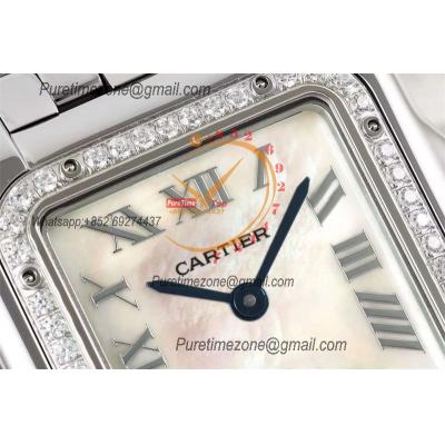 Panthère Medium Model WSPN0007 Ronda Quartz Womens Watch Best Edition AF 27 Diamond Bezel MOP Dial SS Bracelet