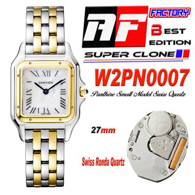 Panthère Medium Model W2PN0007 Ronda Quartz Womens Watch Best Edition AF YG 27mm MOP Dial SS Bracelet