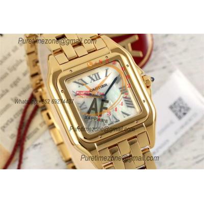 Panthère Medium Model WGPN0009 Ronda Quartz Womens Watch Best Edition AF YG 27mm MOP Dial SS Bracelet