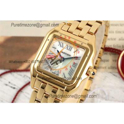 Panthère Medium Model WGPN0009 Ronda Quartz Womens Watch Best Edition AF YG 27mm MOP Dial SS Bracelet