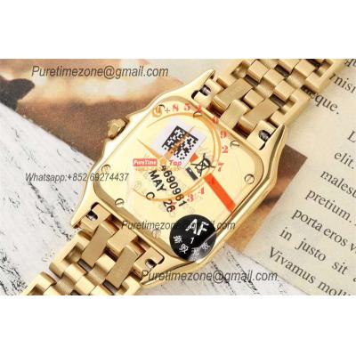 Panthère Medium Model WGPN0009 Ronda Quartz Womens Watch Best Edition AF YG 27 Diamond Bezel MOP Dial SS Bracelet