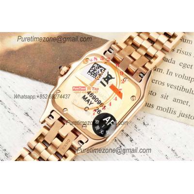 Panthère Medium Model WGPN0009 Ronda Quartz Womens Watch Best Edition AF RG 27mm MOP Dial SS Bracelet