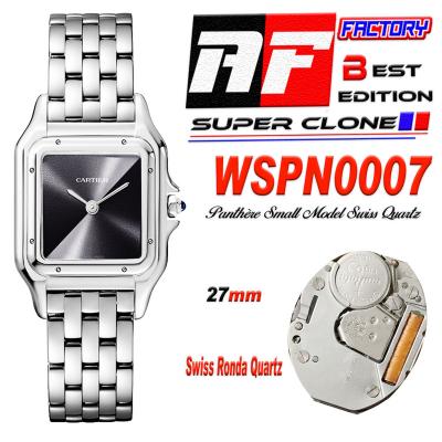 Panthère Medium Model WSPN0007 Ronda Quartz Womens Watch Best Edition AF 27mm Gray Dial SS Bracelet Ladies