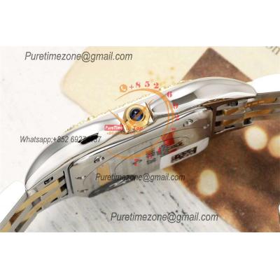 Panthère Medium Model W4PN0008 Ronda Quartz Womens Watch Best Edition AF 27 YG Diamond Bezel Gold Dial SS Bracelet