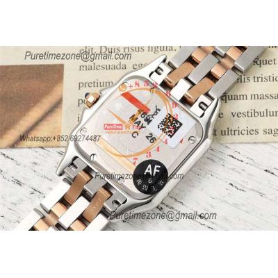 Panthère Medium Model W3PN0007 Ronda Quartz Womens Watch Best Edition AF 27 RG Diamond Bezel Brown Dial SS Bracelet