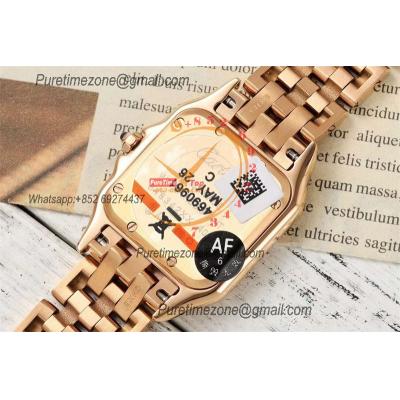 Panthère Medium Model WSPN0007 Ronda Quartz Womens Watch Best Edition AF RG 27mm Brown Dial SS Bracelet Ladies