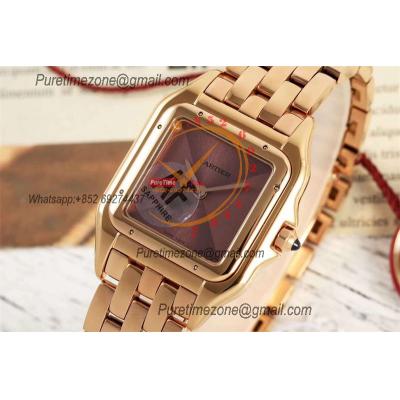 Panthère Medium Model WSPN0007 Ronda Quartz Womens Watch Best Edition AF RG 27mm Brown Dial SS Bracelet Ladies