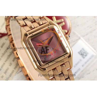 Panthère Medium Model WSPN0007 Ronda Quartz Womens Watch Best Edition AF RG 27mm Brown Dial SS Bracelet Ladies