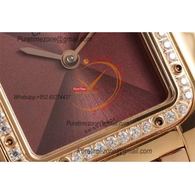 Panthère Medium Model WSPN0007 Ronda Quartz Womens Watch Best Edition AF RG 27 Diamond Brown Dial SS Bracelet Ladies