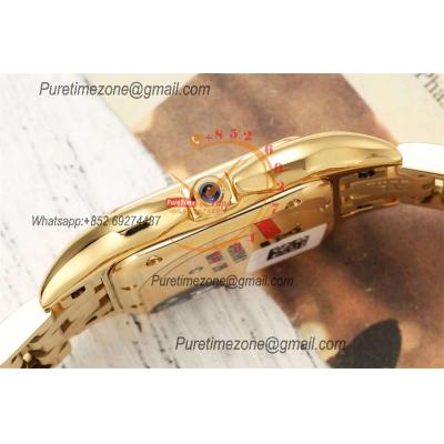 Panthère Medium Model WSPN0007 Ronda Quartz Womens Watch Best Edition AF YG 27mm Gold Dial SS Bracelet Ladies