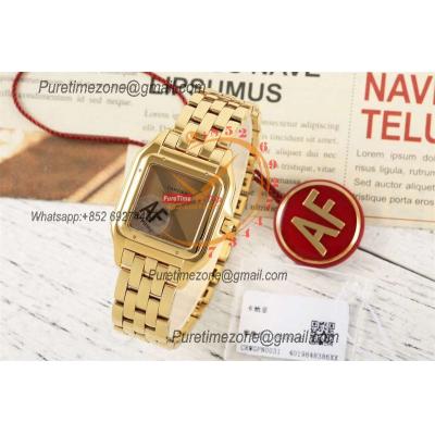 Panthère Medium Model WSPN0007 Ronda Quartz Womens Watch Best Edition AF YG 27mm Gold Dial SS Bracelet Ladies