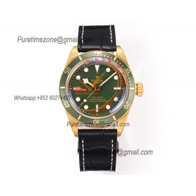 Black Bay M79018V A2824 Automatic Mens Watch Best Edition VSAF 39 YG Green Dial Brown Leather Strap CHS