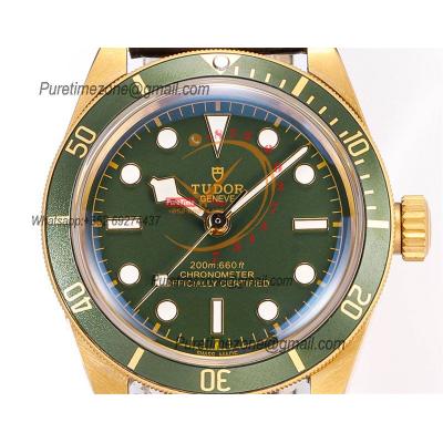 Black Bay M79018V A2824 Automatic Mens Watch Best Edition VSAF 39 YG Green Dial Brown Leather Strap CHS