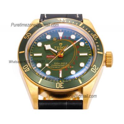 Black Bay M79018V A2824 Automatic Mens Watch Best Edition VSAF 39 YG Green Dial Brown Leather Strap CHS