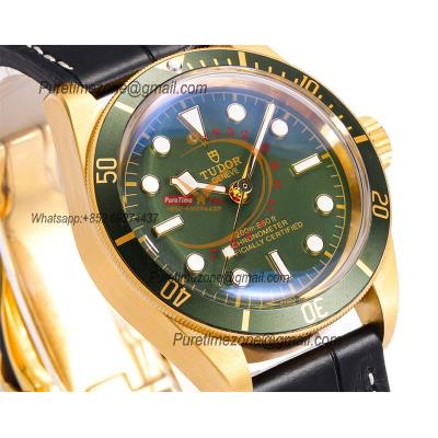 Black Bay M79018V A2824 Automatic Mens Watch Best Edition VSAF 39 YG Green Dial Brown Leather Strap CHS