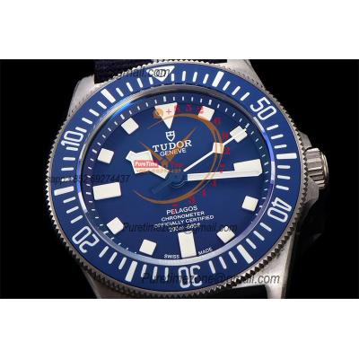 Pelagos FXD M25707B M8N-24 Automatic Mens Watch Marine Nationale  Best Edition TWF 42mm Titanium Blue Dial Nylon CHS