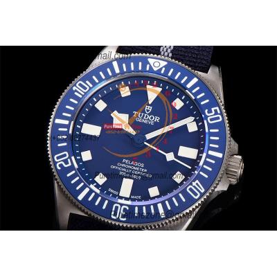 Pelagos FXD M25707B M8N-24 Automatic Mens Watch Marine Nationale  Best Edition TWF 42mm Titanium Blue Dial Nylon CHS