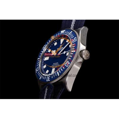 Pelagos FXD M25707B M8N-24 Automatic Mens Watch Marine Nationale  Best Edition TWF 42mm Titanium Blue Dial Nylon CHS