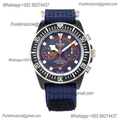 Pelagos FXD M25807KN A7750 Automatic Chronograph Mens Watch   Best Edition TWF 43 DLC  Carbon Fibre Blue Dial Nylon CHS