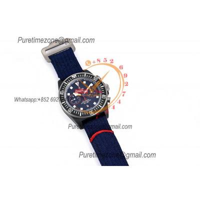 Pelagos FXD M25807KN A7750 Automatic Chronograph Mens Watch   Best Edition TWF 43 DLC  Carbon Fibre Blue Dial Nylon CHS