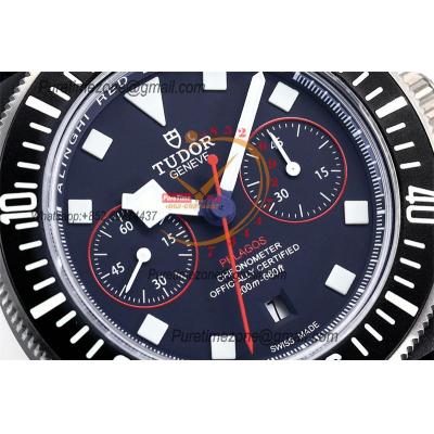 Pelagos FXD M25807KN A7750 Automatic Chronograph Mens Watch   Best Edition TWF 43 DLC  Carbon Fibre Blue Dial Nylon CHS