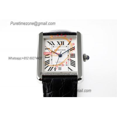 Tank Solo XL 31mm W5200027 M9015 Automatic Mens Watch Best Edition AF White Dial Black Leather Strap CHS