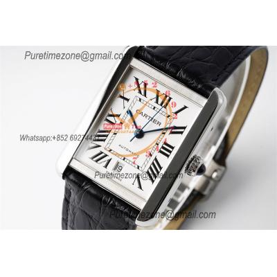 Tank Solo XL 31mm W5200027 M9015 Automatic Mens Watch Best Edition AF White Dial Black Leather Strap CHS