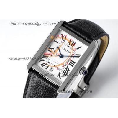 Tank Solo XL 31mm WSTA0040 M9015 Automatic Mens Watch Best Edition AF White Dial Black Leather Strap CHS