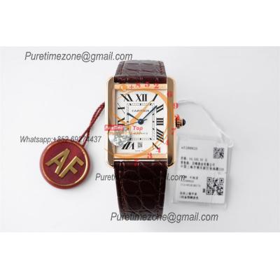 Tank Solo XL 31mm W5200026 M9015 Automatic Mens Watch Best Edition AF RG Brown Dial Black Leather Strap CHS