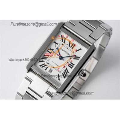 Tank Solo XL 31mm W5200028 M9015 Automatic Mens Watch Best Edition AF White Dial SS Bracelet CHS