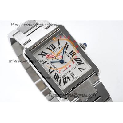 Tank Solo XL 31mm W5200028 M9015 Automatic Mens Watch Best Edition AF White Dial SS Bracelet CHS