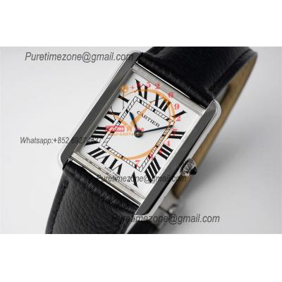 Tank Louis Must 28mm W5200003 Swiss Ronda Quartz Womens Watch Best Edition AF  White Dial Leather Strap Ladies