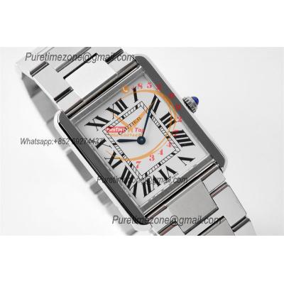 Tank Louis Must 28mm W5200014 Swiss Ronda Quartz Womens Watch Best Edition AF White Dial SS Bracelet Ladies